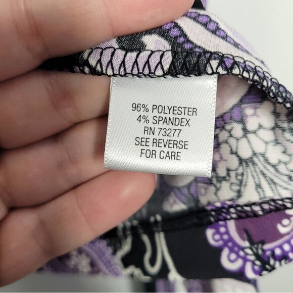 Vintage apt 9 y2k black purple paisley print wrap tie back babydoll top size xl - Picture 4 of 6